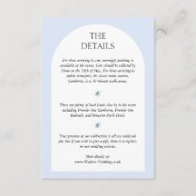 Blue Hydrangea Wedding Invite Details Card