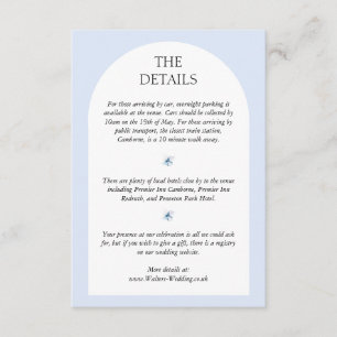 Blue Hydrangea Wedding Invite Details Card