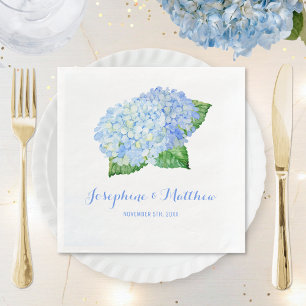Blue Hydrangea Wedding Napkin