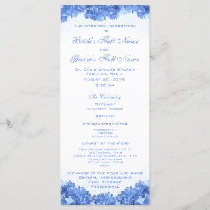 Blue Hydrangea Wedding Program Programme