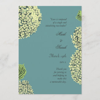 Blue Hydrangea Wedding Program Programme