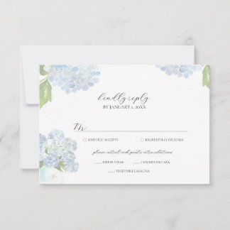 Blue Hydrangea Wedding Response Card