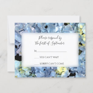 Blue Hydrangea Wedding RSVP Response Card
