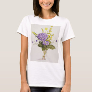 Blue Hydrangea with Yellow Loosestrife T-Shirt
