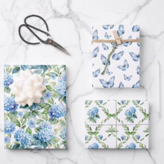 Blue Hydrangea Wrapping Paper