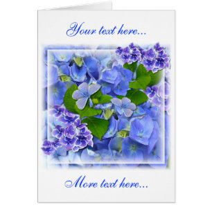 Blue Hydrangeas and Butterflies