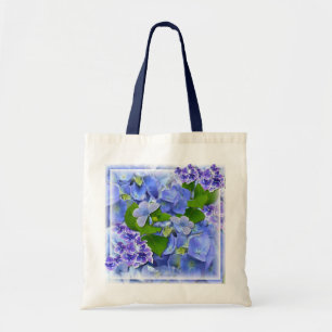Blue Hydrangeas and Butterflies Tote Bag