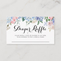 Blue Hydrangeas and Pink Roses Baby Diaper Raffle