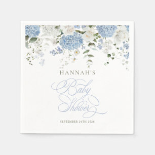 Blue Hydrangeas Baby Shower Napkins