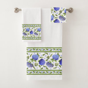 Blue Hydrangeas Bath Towel Set