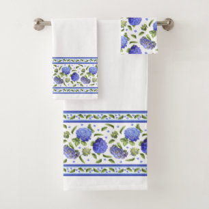 Blue Hydrangeas Bath Towel Set