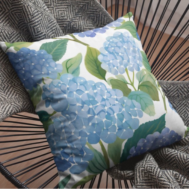 Blue Hydrangeas | Beautiful Floral Bush Cushion (Creator Uploaded)