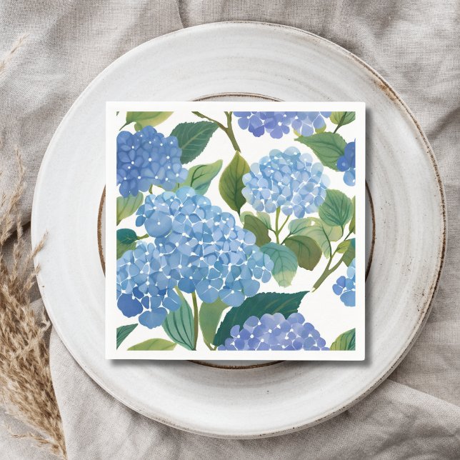 Blue Hydrangeas | Beautiful Floral Bush Napkin (Creator Uploaded)