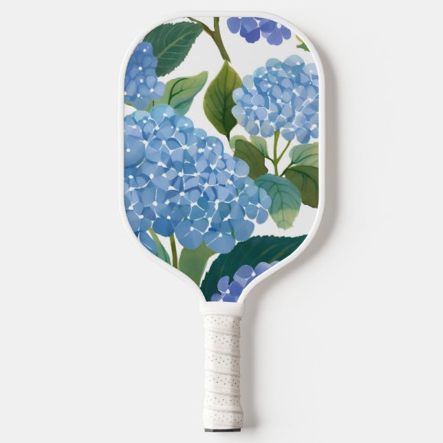 Blue Hydrangeas | Beautiful Floral Bush Pickleball Paddle (Front)