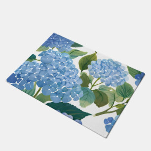Blue Hydrangeas   Beautiful Floral Garden Doormat