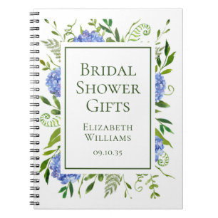 Blue Hydrangeas Bridal Shower Gifts Notebook