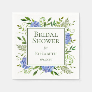 Blue Hydrangeas Bridal Shower Napkin