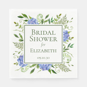 Blue Hydrangeas Bridal Shower Napkin