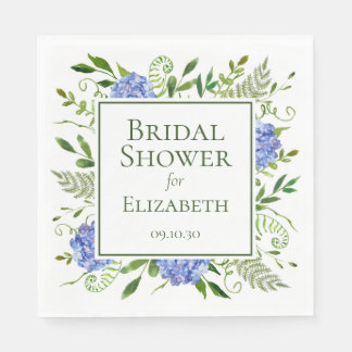 Blue Hydrangeas Bridal Shower Napkin