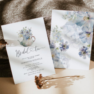 Blue Hydrangeas bridal tea bridal shower Invitation