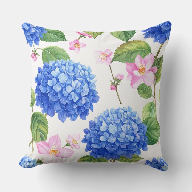 Blue Hydrangeas  Cushion (Front)