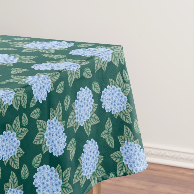 Blue Hydrangeas Custom Table Cloth (In Situ)