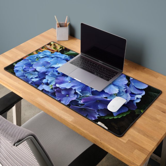 Blue Hydrangeas Desk Mat (Office 2)