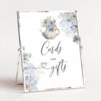Blue Hydrangeas elegant tea pot Cards and gifts