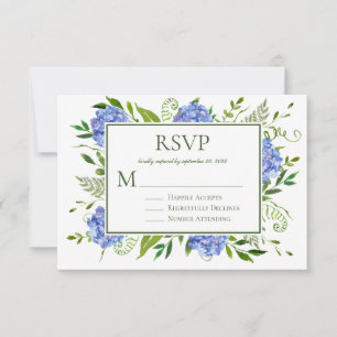Blue Hydrangeas Engagement Party RSVP Card