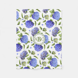 Blue Hydrangeas Fleece Blanket