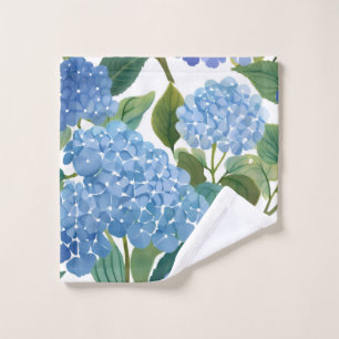 Blue Hydrangeas Floral Watercolor Wash Cloth