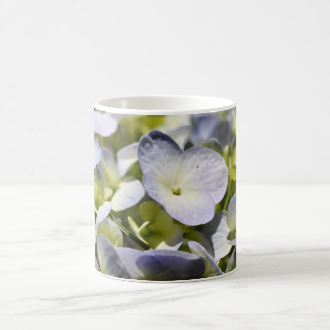 Blue Hydrangeas Flowers Coffee Mug (Center)