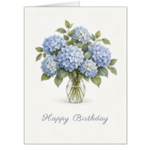 Blue Hydrangeas Happy Birthday