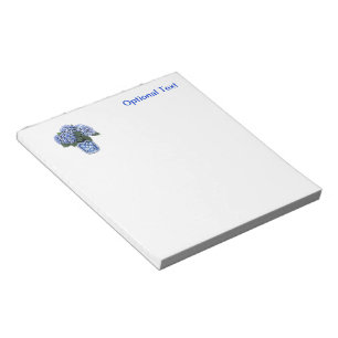 Blue Hydrangeas in a Floral Ceramic Pot Notepad