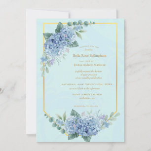 Blue Hydrangeas in Frame Wedding in Blue