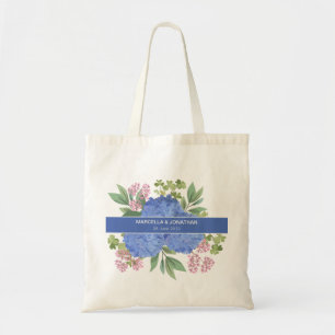 Blue Hydrangeas Modern Bouquet Custom Tote Bag