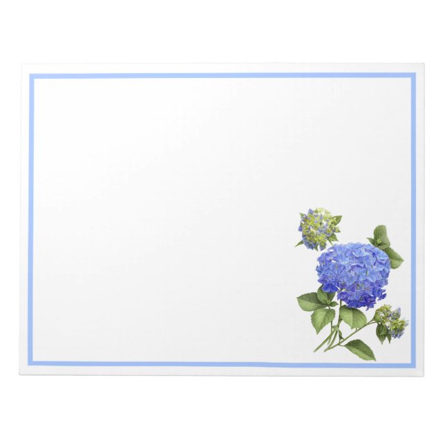 Blue Hydrangeas Notepad (Front)