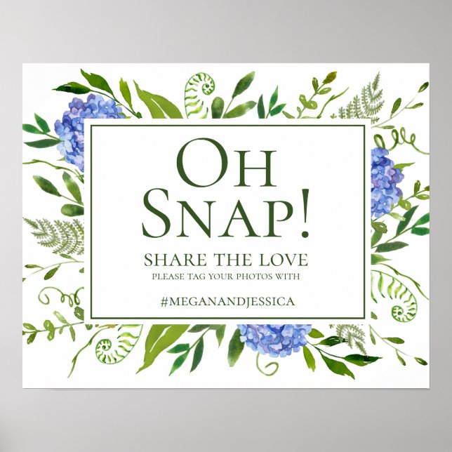 Blue Hydrangeas Oh Snap Poster (Front)