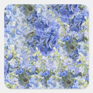 Blue Hydrangeas Pattern Sticker Personalise