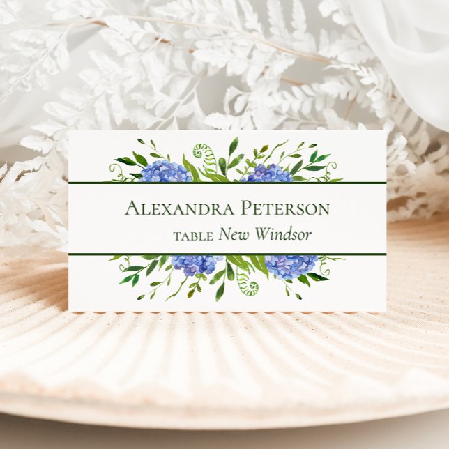 Blue Hydrangeas Place Cards (Creator Uploaded)