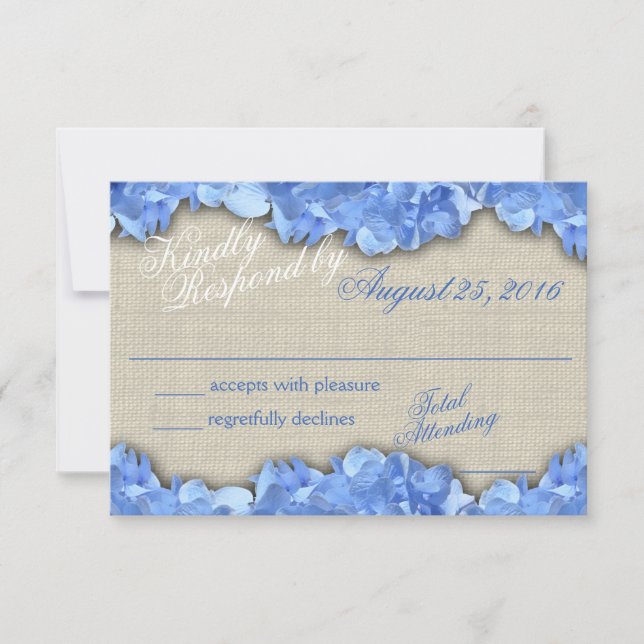 Blue Hydrangeas Response Card (Front)