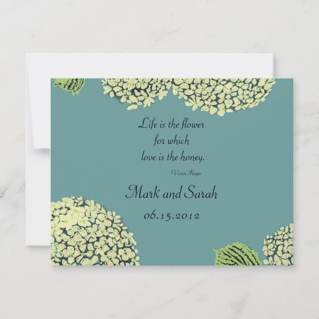 Blue Hydrangeas RSVP Card (Front)