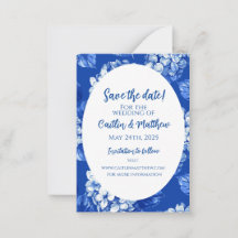 Blue Hydrangeas Save the Date Card