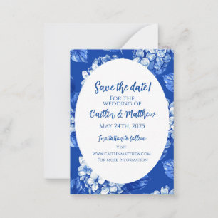 Blue Hydrangeas Save the Date Card