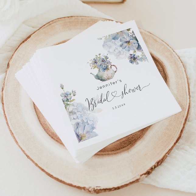 Blue Hydrangeas tea party bridal shower Napkin (Creator Uploaded)
