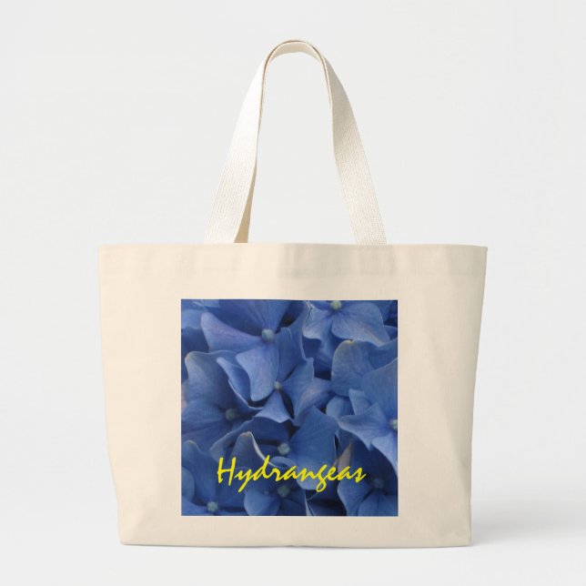 Blue Hydrangeas Totebag Large Tote Bag (Front)