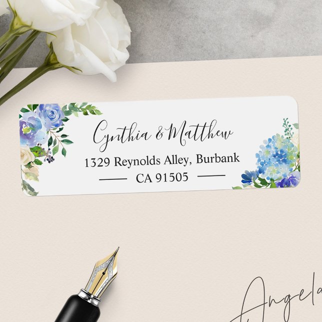 Blue Hydrangeas Watercolor Floral Elegant Chic (Creator Uploaded)