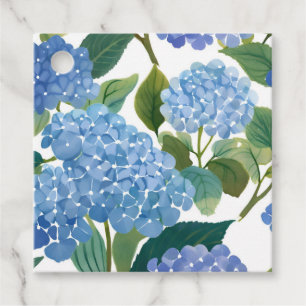 Blue Hydrangeas Watercolor Floral Favour Tags