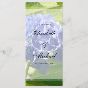 Blue Hydrangeas Wedding Program Programme