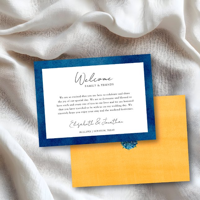 Blue Hydrangeas Wedding Welcome Gift Bag Basket Place Card (Creator Uploaded)